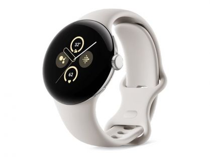 Google Pixel Watch 2 - polished silver aluminium - smart watch with active band - porcelain - 32 GB