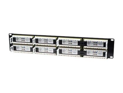 Intellinet Patch Panel, Cat6, UTP, 48-Port, 2U, Black - patch panel - 2U - 19"