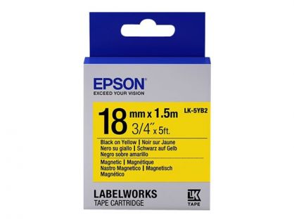 Epson LabelWorks LK-5YB2 - Black on white - Roll (1.8 cm x 1.5 m) 1 roll(s) magnetic labels - for LabelWorks LW-K400, LW-K400VP, LW-Z700FK