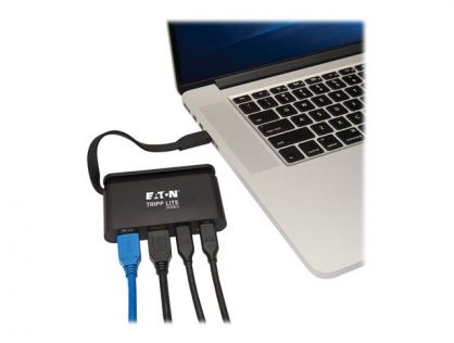 Eaton Tripp Lite Series USB C Docking Station Adapter Converter 4K w/ HDMI Gigabit Ethernet USB-A Hub & PD Charging Thunderbolt 3 Compatible - docking station - USB-C 3.1 - HDMI - 1GbE