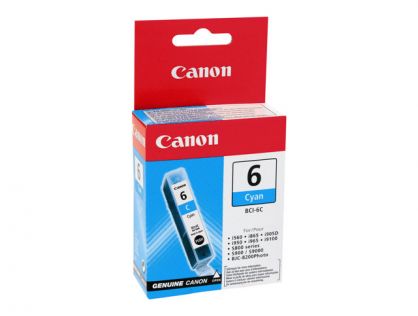 Canon BCI-6 C - 4706A002 - 1 x Cyan - Ink tank - For BJS820, i990,99XX, PIXMA IP3000,IP4000,iP5000,iP6000,iP8500,MP750,MP760,MP780