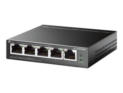 TP-Link TL-SG105PE - Switch - Managed - 5 x 10/100/1000 (4 PoE+) - desktop - PoE+ (65 W)
