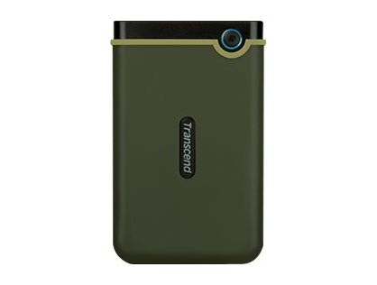 Transcend StoreJet 25M3 Slim - Hard drive - 1 TB - external (portable) - 2.5" - USB 3.0 - military green