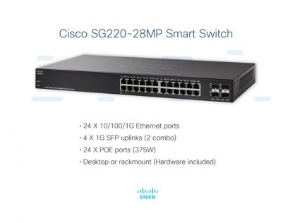 Cisco 220 Series SG220-28MP - switch - 28 ports - Managed - rack-mountable