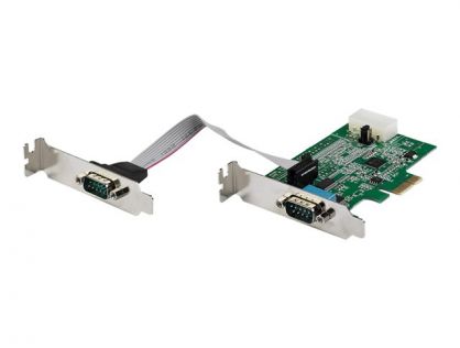 StarTech.com 2-port PCI Express RS232 Serial Adapter Card, PCIe RS232 Serial Host Controller Card, PCIe to Serial DB9 COM Ports, 16950 UART, Low Profile Expansion Card, Windows/macOS/Linux - Full/Low-Profile (PEX2S953LP) - Serial adapter - PCIe low profil