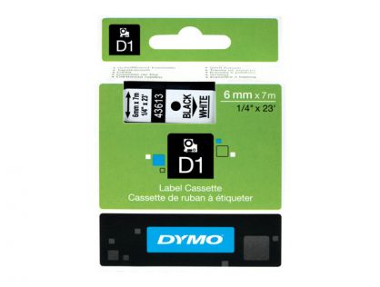 DYMO D1 Tape 6mm Black on white