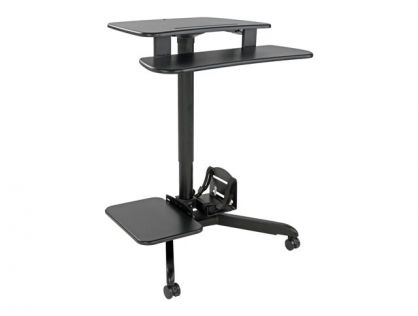 Eaton Tripp Lite Series Rolling Desk TV / Monitor Cart - Height Adjustable cart - for LCD display / keyboard / mouse / CPU / notebook - black, silver