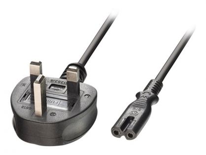 Lindy - power cable - BS 1363A to power IEC 60320 C7 - 2 m