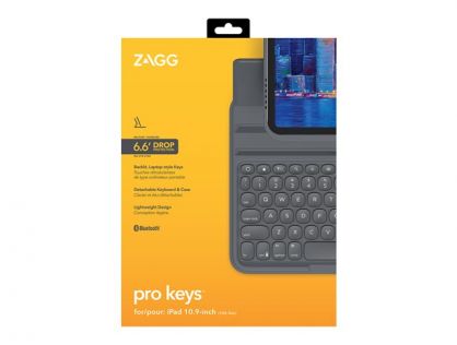 ZAGG Pro Keys - keyboard and folio case (detachable case) - QWERTY - UK Input Device