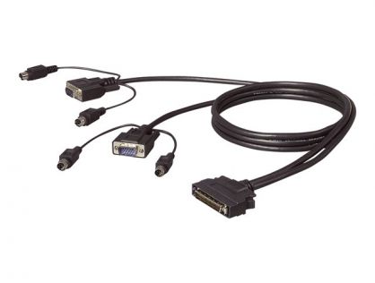 Belkin OmniView Dual Port Cable, PS/2 - keyboard / video / mouse (KVM) cable - 4.6 m