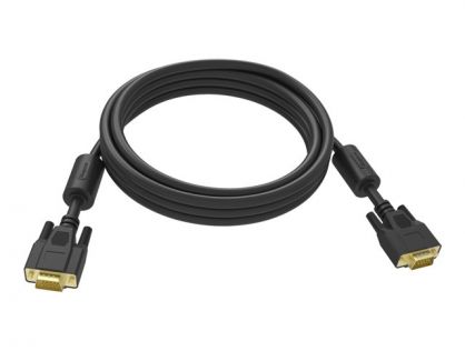 10 m VGA cable - gold plated connectors - ferrite cores both ends - VGA (m) to VGA (m) - outer diameter 8.0 mm - 28 awg - black