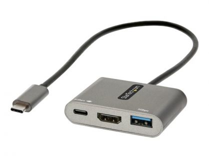 StarTech.com USB C Multiport Adapter, USB-C to HDMI 4K Video, 100W Power Delivery Passthrough Charging, 2-Port USB 3.0 Hub 5Gbps (1xType-C/1xA), USB-C Mini Dock, USB-C Travel Dock - Portable Laptop Docking Station - Docking station - USB-C / Thunderbolt 3