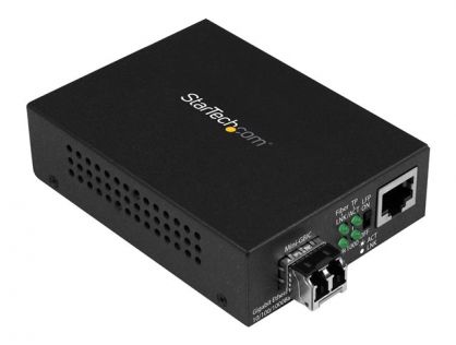 StarTech.com Multimode (MM) LC Fiber Media Converter for 10/100/1000 Network - 550m - Gigabit Ethernet - 850nm - with SFP Transceiver (MCM1110MMLC) - Fibre media converter - 1GbE - 10Base-T, 1000Base-LX, 1000Base-SX, 100Base-TX, 1000Base-T - RJ-45 / LC mu