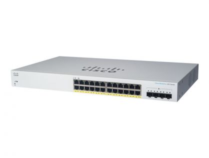 Cisco Business 220 Series CBS220-24FP-4G - Switch - smart - 24 x 10/100/1000 (PoE+) + 4 x Gigabit SFP (uplink) - rack-mountable - PoE+ (382 W)
