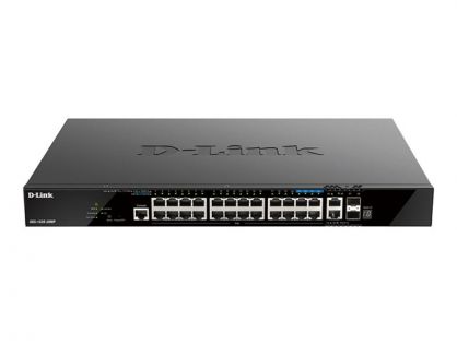 D-Link DGS 1520-28MP - Switch - L3 - smart - 20 x 10/100/1000 (PoE+) + 4 x 2.5G (PoE+) + 2 x 10 Gigabit Ethernet + 2 x 10 Gigabit SFP+ - rack-mountable - PoE+ (370 W)