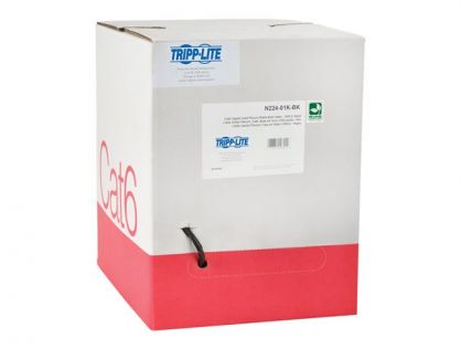Eaton Tripp Lite Series Cat6 Gigabit Solid Core Plenum-Rated UTP CMP PVC Bulk Ethernet Cable, Black, 1000 ft. (304.8 m) - bulk cable - TAA Compliant - 304.8 m - black
