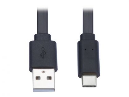 Eaton Tripp Lite Series USB-A to USB-C Flat Cable - M/M, USB 2.0, Black, 6 ft. (1.83 m) - USB-C cable - USB to 24 pin USB-C - 1.8 m