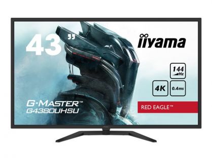 iiyama G-MASTER Red Eagle G4380UHSU-B1 A - LED monitor - 43" (42.5" viewable) - 3840 x 2160 4K UHD (2160p) @ 144 Hz - VA - 550 cd/m² - 4000:1 - 0.4 ms - 2xHDMI, 2xDisplayPort - speakers - black, matte
