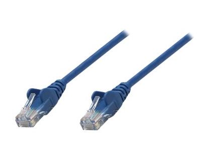 Intellinet Network Patch Cable, Cat6, 5m, Blue, Copper, U/UTP, PVC, RJ45, Gold Plated Contacts, Snagless, Booted, Lifetime Warranty, Polybag - patch cable - 5 m - blue