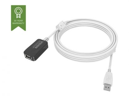 5 m USB 2.0 extension cable - gold connectors - ferrite cores - 480 mbps - over 65 percent coverage braided shield - USB A (f) to USB A (m) - outer diameter 4.5 mm - 28+24 awg - white