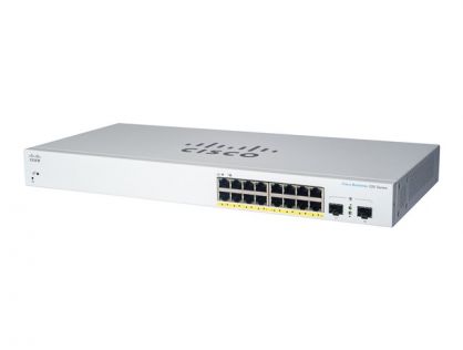 Cisco Business 220 Series CBS220-16T-2G - Switch - smart - 16 x 10/100/1000 + 2 x Gigabit SFP (uplink) - rack-mountable