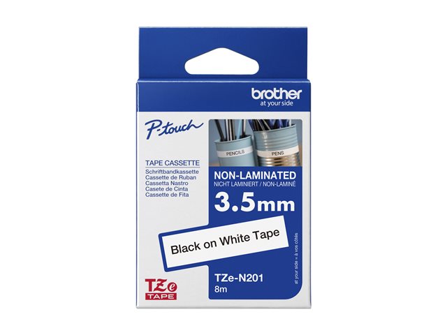 Brother TZe-N201 - Black on white - Roll (3.56 cm x 8 m) 1 cassette(s) non-laminated tape - for Brother PT-D210, D600, P750, P950, P-Touch PT-D410, D460, E310, P-Touch Cube Pro PT-P910
