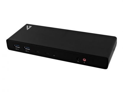V7 UCDDS-1E - docking station - USB-C / USB 3.0 - 2 x HDMI, 2 x DP - 1GbE