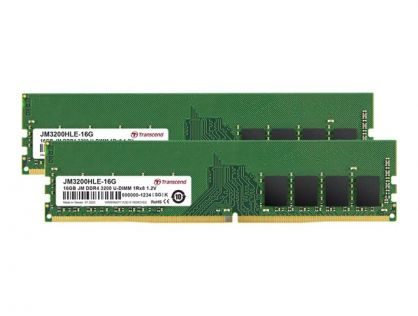 Transcend JetRAM - DDR4 - kit - 32 GB: 2 x 16 GB - DIMM 288-pin - 3200 MHz / PC4-25600 - unbuffered