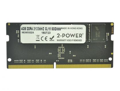 2-Power - DDR4 - 4 GB - SO-DIMM 260-pin - 2133 MHz / PC4-17000 - CL15 - 1.2 V - unbuffered - non-ECC - for Dynabook Toshiba Portégé A30, Satellite Pro A30, A40, A50, R50, Tecra A40, A50, Z50