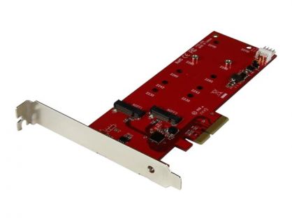 StarTech.com 2x M.2 SATA SSD Controller Card - PCIe - PCI Express M.2 SATA III Controller - NGFF Card Adapter (PEX2M2) - storage controller - M.2 Card / SATA 6Gb/s - PCIe 2.0 x2