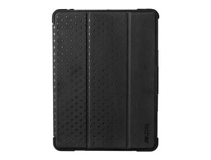 techair Classic Essential - Flip cover for tablet - rugged - stand folio - silicone, polycarbonate - black - 10.2" - for Apple 10.2-inch iPad (7th generation, 8th generation, 9th generation)