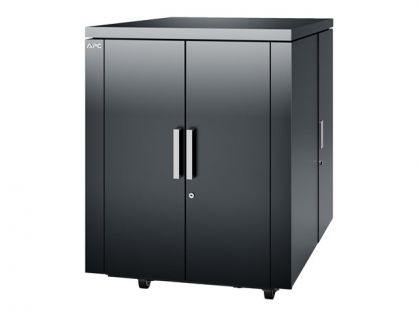 APC NetShelter CX Secure Soundproof Server Room in a Box Enclosure - Shock Packaging - Rack - cabinet - with power distribution unit - dark grey - 18U - 19"