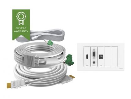 VISION TechConnect 3 Wall-Mount Faceplate Package - modular facility plate kit with snap-ins and cables