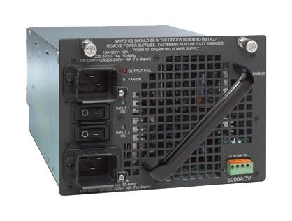 Cisco - Power supply (plug-in module) - AC 110/220 V - 6000 Watt - refurbished - for Catalyst 4503, 4503-E, 4504, 4506, 4506-E, 4507R, 4507R-E, 4510R, 4510R+E, 4510R-E