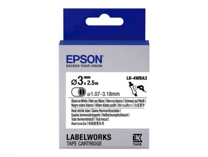 Epson LabelWorks LK-4WBA3 - Black on white - Roll (0.3 cm x 2.5 m) 1 roll(s) tube - for LabelWorks LW-1000, LW-300, LW-400, LW-600, LW-700, LW-900, LW-K400, LW-Z700, LW-Z900