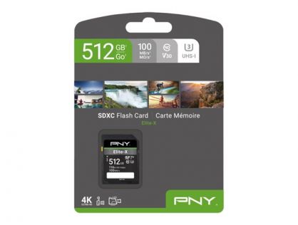 PNY Elite-X - flash memory card - 512 GB - SDXC UHS-I