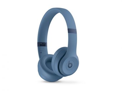 Beats Solo 4 - Headphones with mic - on-ear - Bluetooth - wireless - 3.5 mm jack, USB-C - noise isolating - slate blue