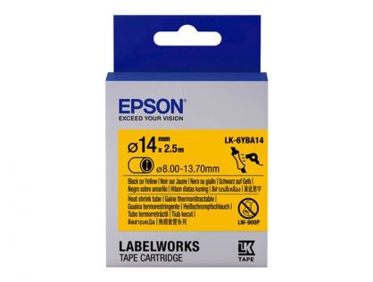 Epson LabelWorks LK-6YBA14 - Black on yellow - Roll (1.4 cm x 2.5 m) 1 roll(s) tube - for LabelWorks LW-1000, LW-300, LW-400, LW-600, LW-700, LW-900, LW-Z700, LW-Z900