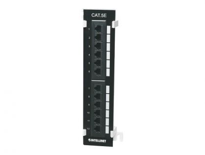 Intellinet Patch Panel, Cat5e, Wall-mount, UTP, 12-Port, Black - patch panel