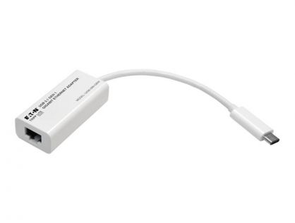 Eaton Tripp Lite Series USB-C to Gigabit Ethernet NIC Network Adapter 10/100/1000 Mbps White - network adapter - USB-C 3.1 - Gigabit Ethernet