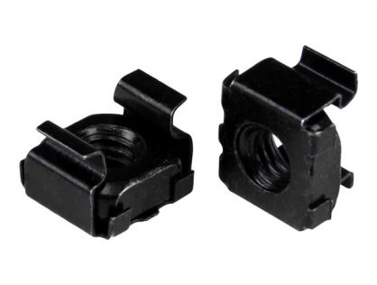 StarTech.com M6 Cage Nuts - 50 Pack, Black - M6 Mounting Cage Nuts for Server Rack & Cabinet (CABCAGENUT6B) - cage nuts