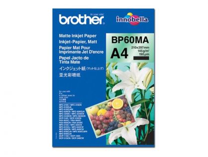 Brother BP60MA Matte Inkjet Paper - Matte - A4 (210 x 297 mm) - 145 g/m - 25 sheet(s) paper - for Brother DCP-J1140, J1200, J4140, J926, J981, MFC-J2340, J3540, J3940, J4335, J4340, J739