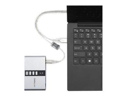 StarTech.com 7.1 USB Sound Card - External Sound Card for Laptop with SPDIF Digital Audio - Sound Card for PC - Silver (ICUSBAUDIO7D) - sound card