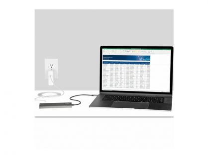 StarTech.com USB C Multiport Adapter, USB-C to 4K 60Hz HDMI 2.0, 100W Power Delivery Pass-through, SD/MicroSD, 2-Port USB 3.0 Hub, GbE, USB Type-C Mini Dock, 12" (30cm) Long Attached Cable - Works w/Thunderbolt 3 (DKT30CHSDPD1) - Docking station - USB-C /