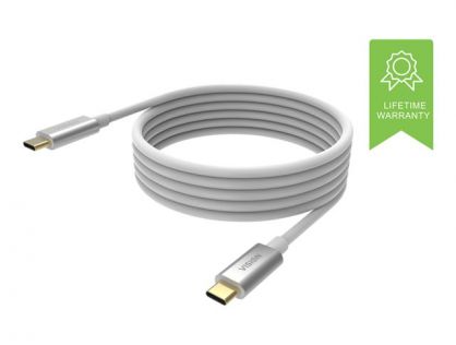 4 m USB C cable -USB 3.2 10 gbps - twisted pair construction - supports 5 a charging current - USB C 3.2 (m) to USB C 3.2 (m) - outer diameter 5 mm - 32+24 awg - white