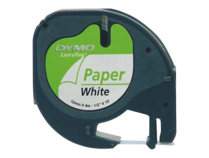 DYMO LetraTag Tape 12mm Paper White