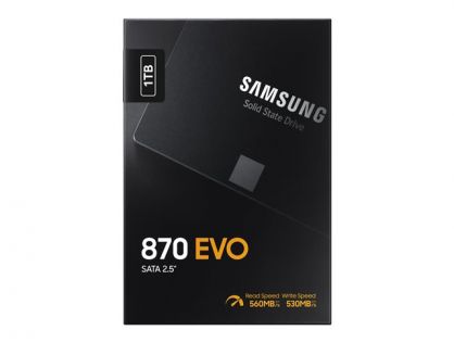 Samsung 870 EVO MZ-77E1T0B - SSD - encrypted - 1 TB - internal - 2.5" - SATA 6Gb/s - buffer: 1 GB - 256-bit AES - TCG Opal Encryption