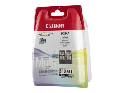 Canon PG-510 CL511 - 2970B011 - 1 x Black,1 x Cyan,1 x Magenta,1 x Yellow - Multipack - Ink Cartridge - For PIXMA MP230,MP237,MP252,MP258,MP270,MP280,MP282,MP499,MX350,MX360,MX410,MX420