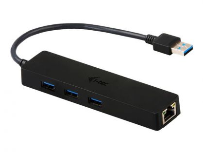 i-Tec USB 3.0 Slim HUB 3 Port + Gigabit Ethernet Adapter - hub - 3 ports