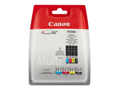 Canon CLI-551 C/M/Y/BK Multipack - 4-pack - black, yellow, cyan, magenta - original - ink tank